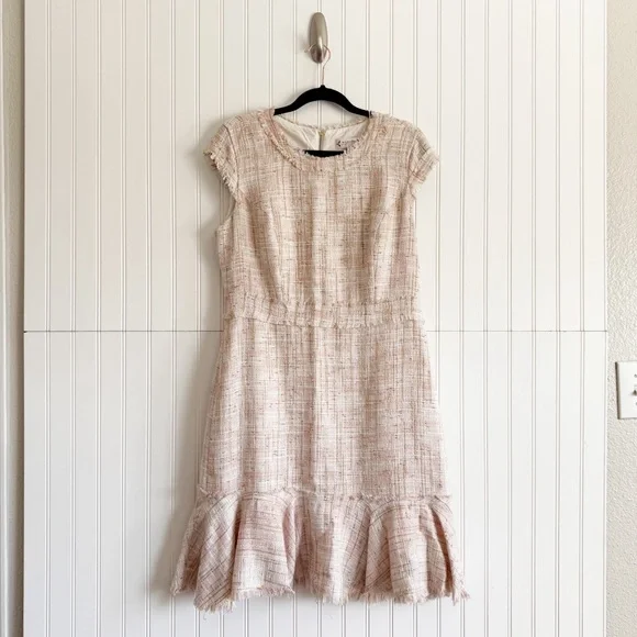 Nanette Lepore Size 12 Pink Tweed Dress - Picture 1 of 6